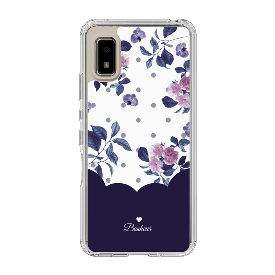 スリムプロテクションケース［ ツインドットフラワー - Navy ］