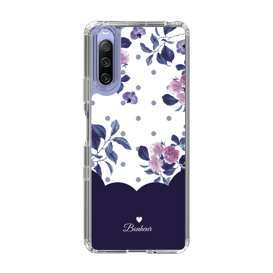 スリムプロテクションケース［ ツインドットフラワー - Navy ］