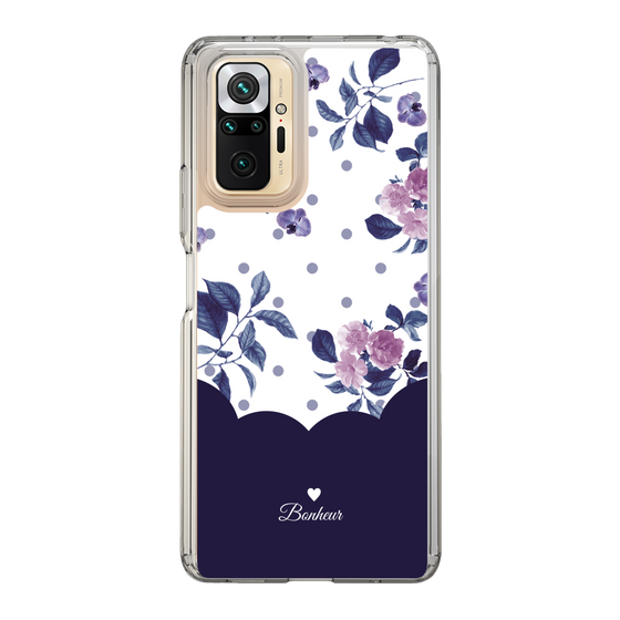 スリムプロテクションケース［ ツインドットフラワー - Navy ］