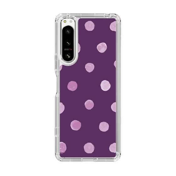 スリムプロテクションケース［ 水彩ドット・レトロカラー - Purple ］