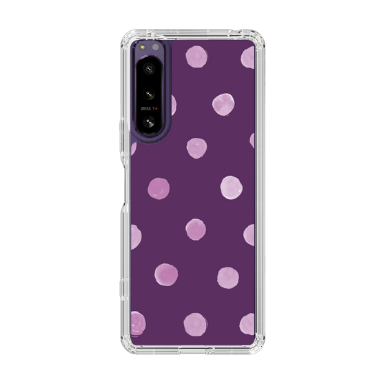 スリムプロテクションケース［ 水彩ドット・レトロカラー - Purple ］