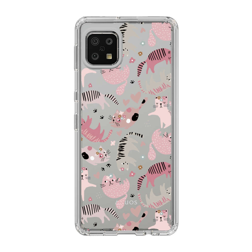 スリムプロテクションケース for SHARP AQUOS sense6［ Funny Cats - 02 ］