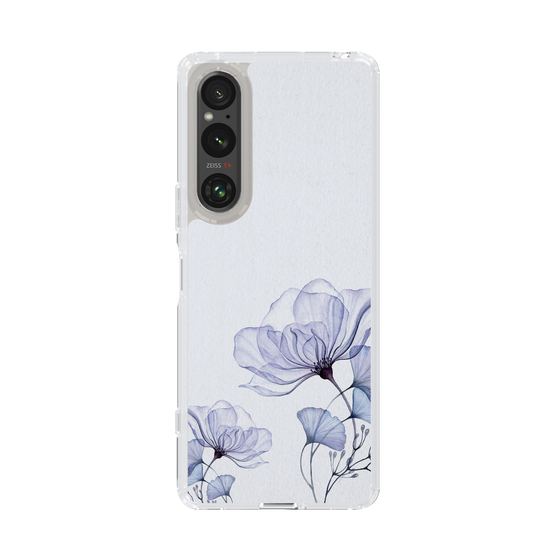 スリムプロテクションケース［ Natural Flower - blue ］