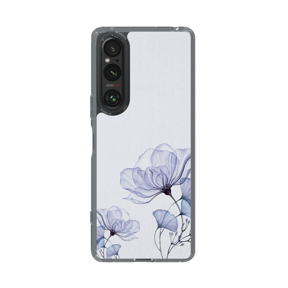スリムプロテクションケース［ Natural Flower - blue ］