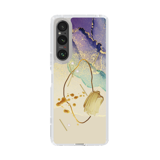 スリムプロテクションケース［ Marble Nuance Painting Purple ］