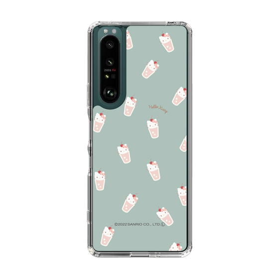 スリムプロテクションケース［ Hello Kitty - MXカフェタイム_ジュース_グリーン ］
