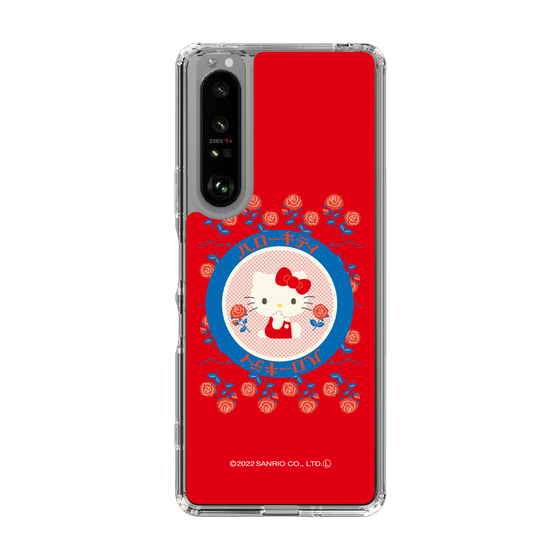 スリムプロテクションケース［ Hello Kitty - KT_昭和レトロ_丸_赤 ］