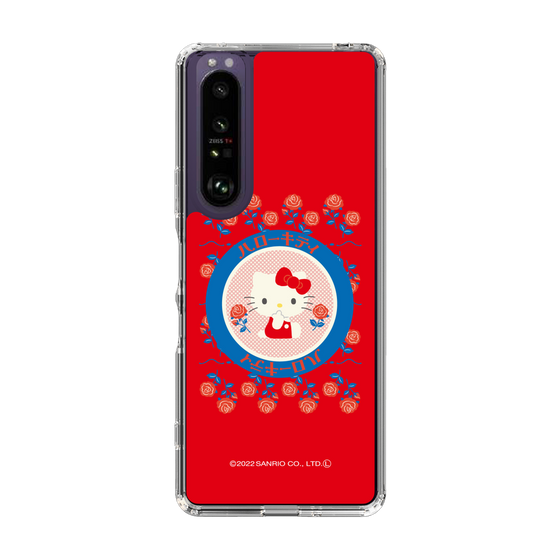 スリムプロテクションケース［ Hello Kitty - KT_昭和レトロ_丸_赤 ］