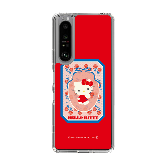 スリムプロテクションケース［ Hello Kitty - KT_昭和レトロ_四角_赤 ］