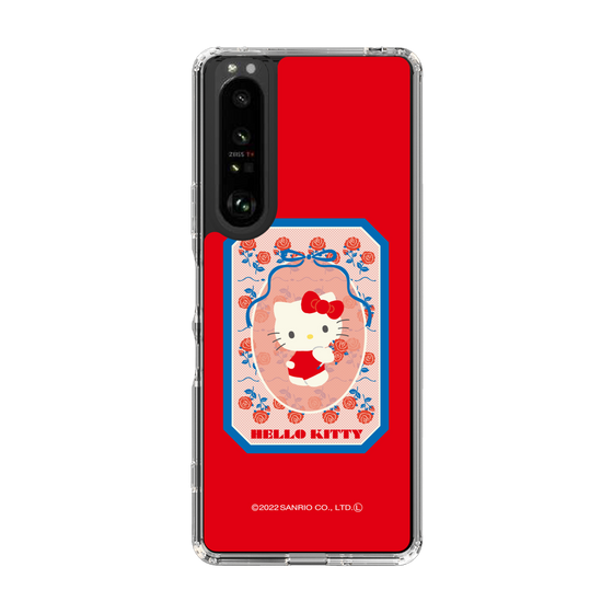 スリムプロテクションケース［ Hello Kitty - KT_昭和レトロ_四角_赤 ］