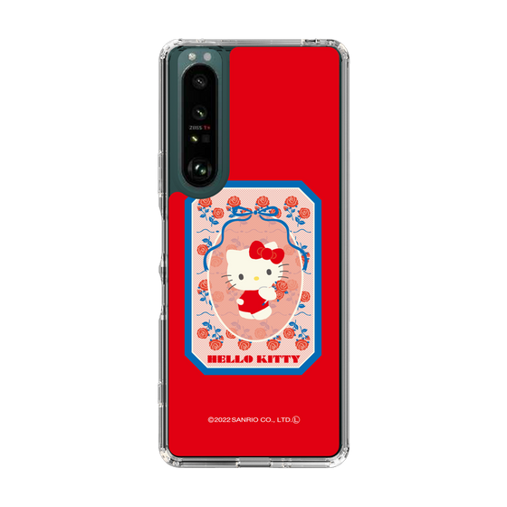 スリムプロテクションケース［ Hello Kitty - KT_昭和レトロ_四角_赤 ］