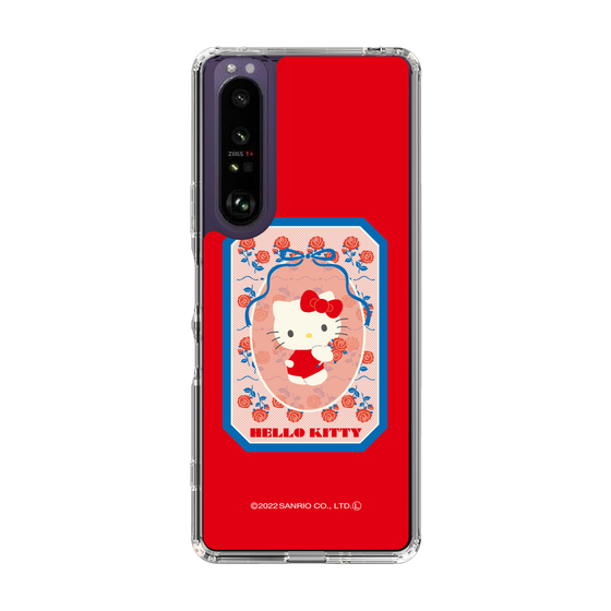 スリムプロテクションケース［ Hello Kitty - KT_昭和レトロ_四角_赤 ］