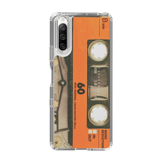 スリムプロテクションケース［ RETORO CASSETTE TAPE - Skeleton Orange ］