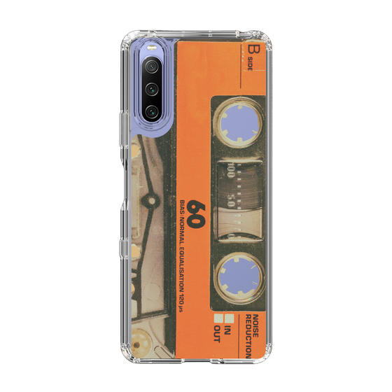 スリムプロテクションケース［ RETORO CASSETTE TAPE - Skeleton Orange ］