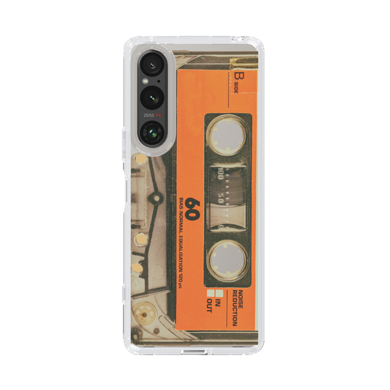 スリムプロテクションケース［ RETORO CASSETTE TAPE - Skeleton Orange ］