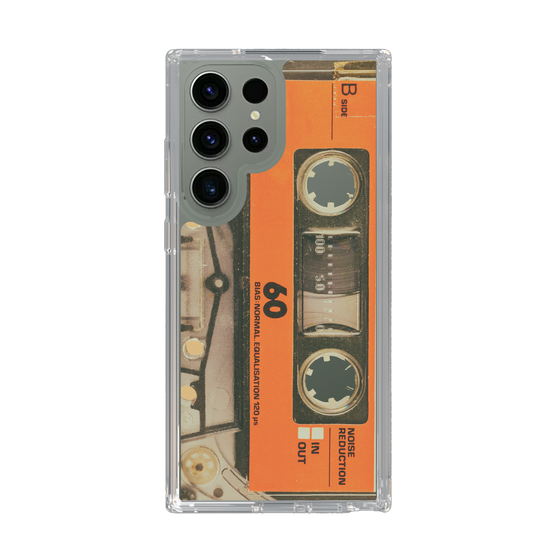 スリムプロテクションケース［ RETORO CASSETTE TAPE - Skeleton Orange ］