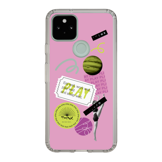 スリムプロテクションケース［ Playful sticker - Dusty Pink ］