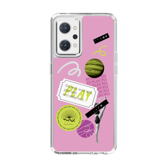 スリムプロテクションケース［ Playful sticker - Dusty Pink ］