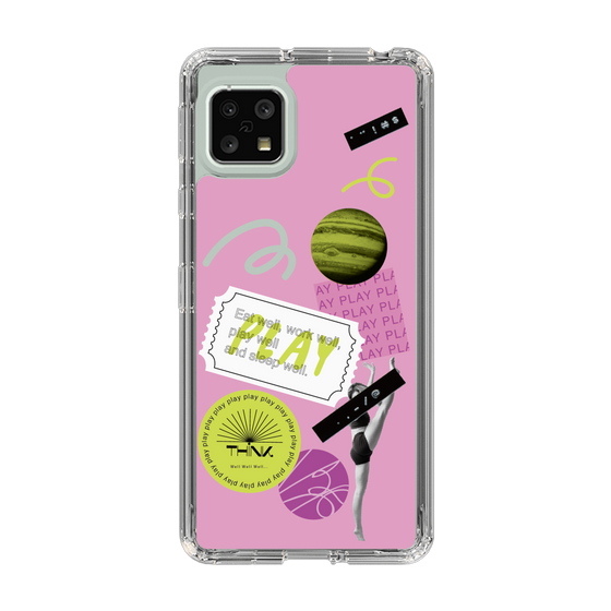 スリムプロテクションケース［ Playful sticker - Dusty Pink ］