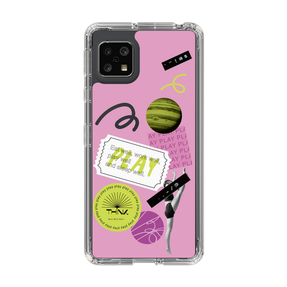 スリムプロテクションケース［ Playful sticker - Dusty Pink ］