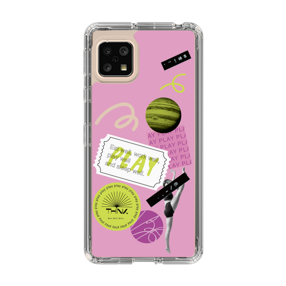 スリムプロテクションケース［ Playful sticker - Dusty Pink ］