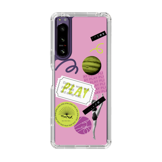 スリムプロテクションケース［ Playful sticker - Dusty Pink ］