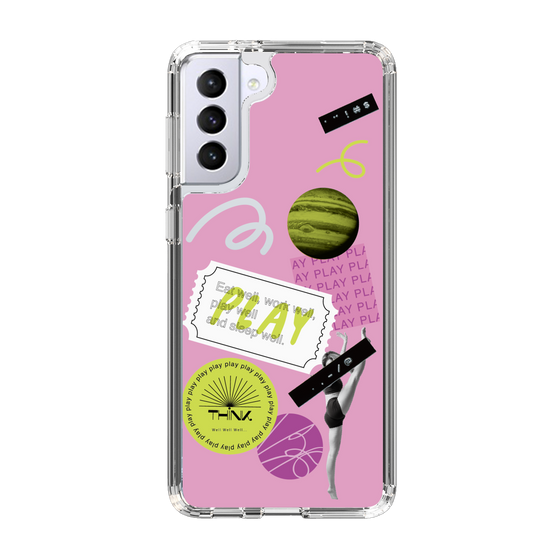 スリムプロテクションケース［ Playful sticker - Dusty Pink ］