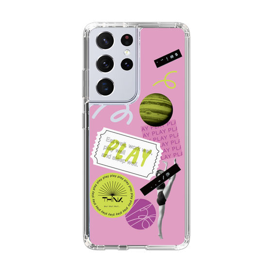 スリムプロテクションケース［ Playful sticker - Dusty Pink ］