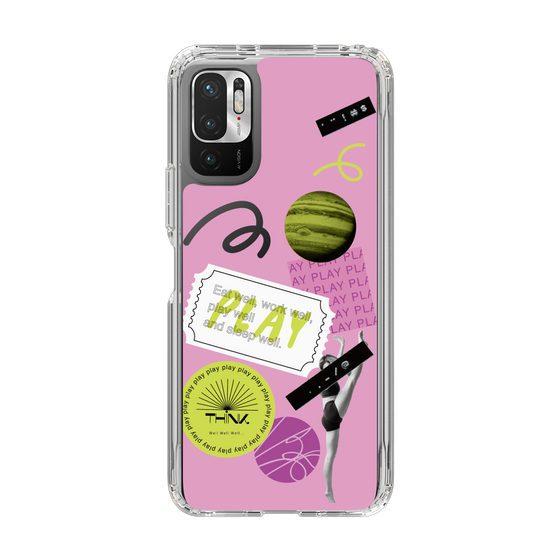 スリムプロテクションケース［ Playful sticker - Dusty Pink ］
