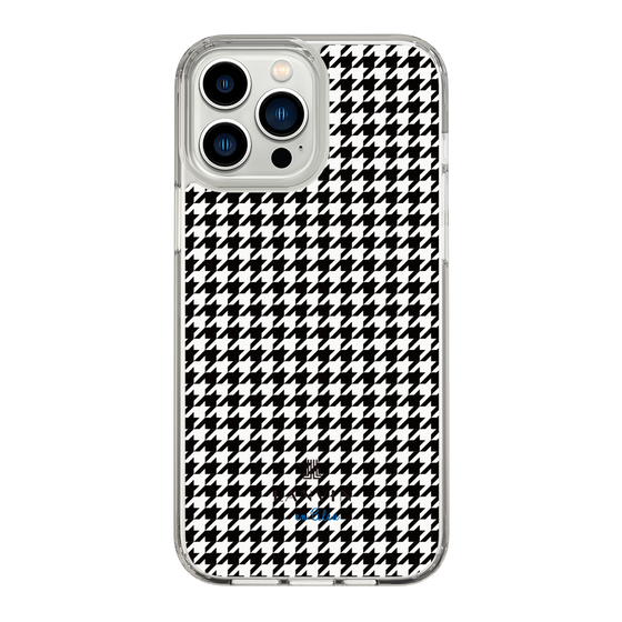 スリムプロテクションケース［ Houndstooth Pattern Black with LANVIN en Bleu logo- ランバン 千鳥格子柄 ブラック ］