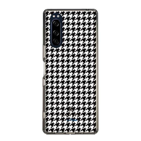 スリムプロテクションケース［ Houndstooth Pattern Black with LANVIN en Bleu logo- ランバン 千鳥格子柄 ブラック ］