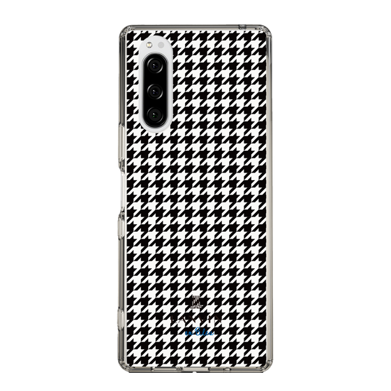 スリムプロテクションケース［ Houndstooth Pattern Black with LANVIN en Bleu logo- ランバン 千鳥格子柄 ブラック ］