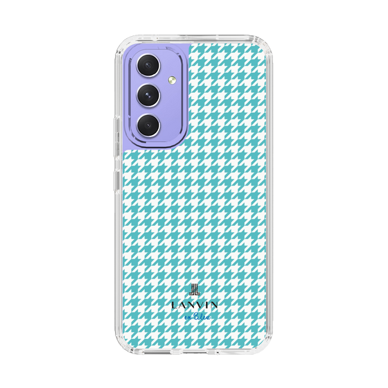 スリムプロテクションケース［ Houndstooth Pattern Blue with LANVIN en Bleu logo- ランバン 千鳥格子柄 ブルー ］