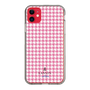 スリムプロテクションケース［ Houndstooth Pattern Pink with LANVIN en Bleu logo- ランバン 千鳥格子柄 ピンク ］