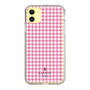 スリムプロテクションケース［ Houndstooth Pattern Pink with LANVIN en Bleu logo- ランバン 千鳥格子柄 ピンク ］