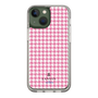 スリムプロテクションケース［ Houndstooth Pattern Pink with LANVIN en Bleu logo- ランバン 千鳥格子柄 ピンク ］