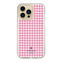 スリムプロテクションケース［ Houndstooth Pattern Pink with LANVIN en Bleu logo- ランバン 千鳥格子柄 ピンク ］