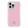 スリムプロテクションケース［ Houndstooth Pattern Pink with LANVIN en Bleu logo- ランバン 千鳥格子柄 ピンク ］