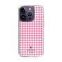 スリムプロテクションケース［ Houndstooth Pattern Pink with LANVIN en Bleu logo- ランバン 千鳥格子柄 ピンク ］