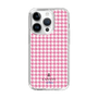 スリムプロテクションケース［ Houndstooth Pattern Pink with LANVIN en Bleu logo- ランバン 千鳥格子柄 ピンク ］