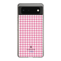 スリムプロテクションケース［ Houndstooth Pattern Pink with LANVIN en Bleu logo- ランバン 千鳥格子柄 ピンク ］