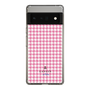 スリムプロテクションケース［ Houndstooth Pattern Pink with LANVIN en Bleu logo- ランバン 千鳥格子柄 ピンク ］