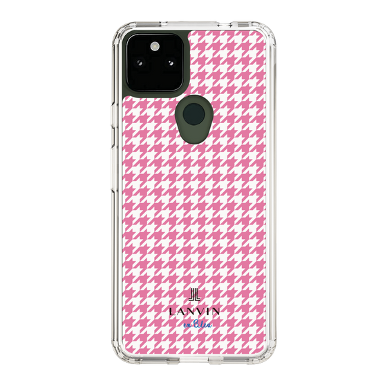 スリムプロテクションケース［ Houndstooth Pattern Pink with LANVIN en Bleu logo- ランバン 千鳥格子柄 ピンク ］