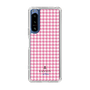 スリムプロテクションケース［ Houndstooth Pattern Pink with LANVIN en Bleu logo- ランバン 千鳥格子柄 ピンク ］