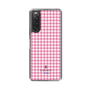 スリムプロテクションケース［ Houndstooth Pattern Pink with LANVIN en Bleu logo- ランバン 千鳥格子柄 ピンク ］