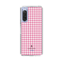 スリムプロテクションケース［ Houndstooth Pattern Pink with LANVIN en Bleu logo- ランバン 千鳥格子柄 ピンク ］