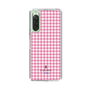 スリムプロテクションケース［ Houndstooth Pattern Pink with LANVIN en Bleu logo- ランバン 千鳥格子柄 ピンク ］
