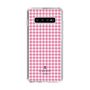 スリムプロテクションケース［ Houndstooth Pattern Pink with LANVIN en Bleu logo- ランバン 千鳥格子柄 ピンク ］