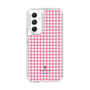 スリムプロテクションケース［ Houndstooth Pattern Pink with LANVIN en Bleu logo- ランバン 千鳥格子柄 ピンク ］