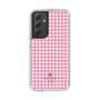 スリムプロテクションケース［ Houndstooth Pattern Pink with LANVIN en Bleu logo- ランバン 千鳥格子柄 ピンク ］